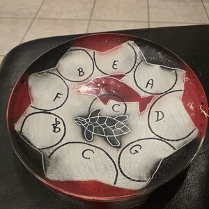 Red and Gray Musical Steel Drum